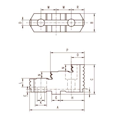 BISON Hard Solid Jaws for 4-Jaw Scroll Chuck Ø160 mm type 36**/37**